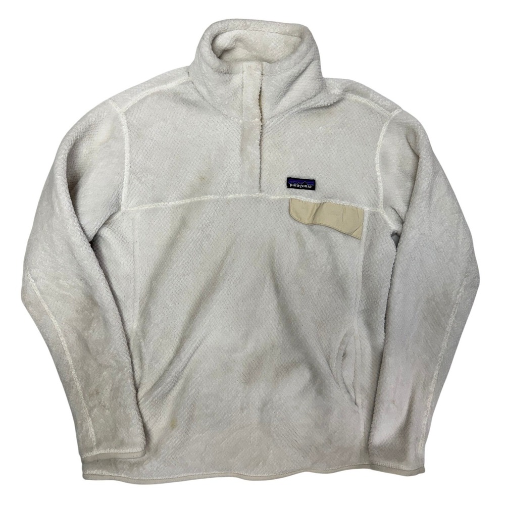 Patagonia Re-Tool Snap-T Fleece Pullover Cream White Womens XL 25442 FA15